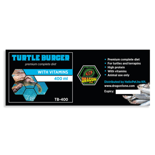 DragonOne TurtleBurger Prémium Vízi- és mocsári teknős eledel | 400 ml