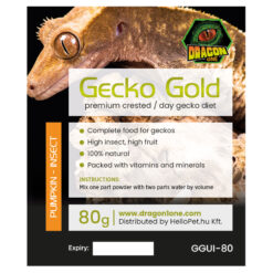 DragonOne Gecko Gold Vitorlás és nappali gekkó táp - Sütőtök & Rovar | 80g